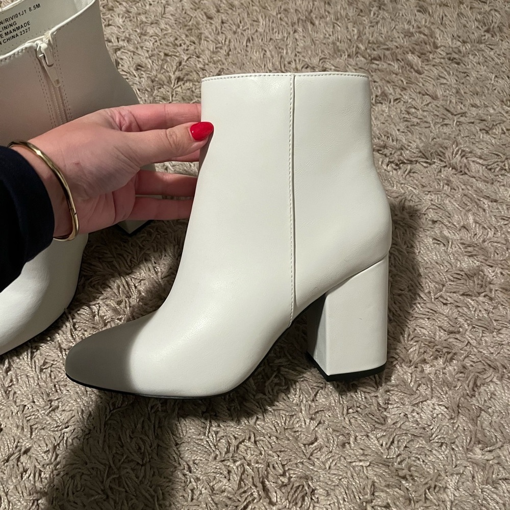 Madden Girl White Heeled Booties - Picture 2 of 5